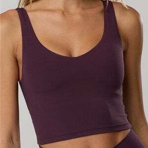🆕 NWT OFFLINE By Aerie Real Me Low Key Longline Sports Bra, Size L, Cool Berry